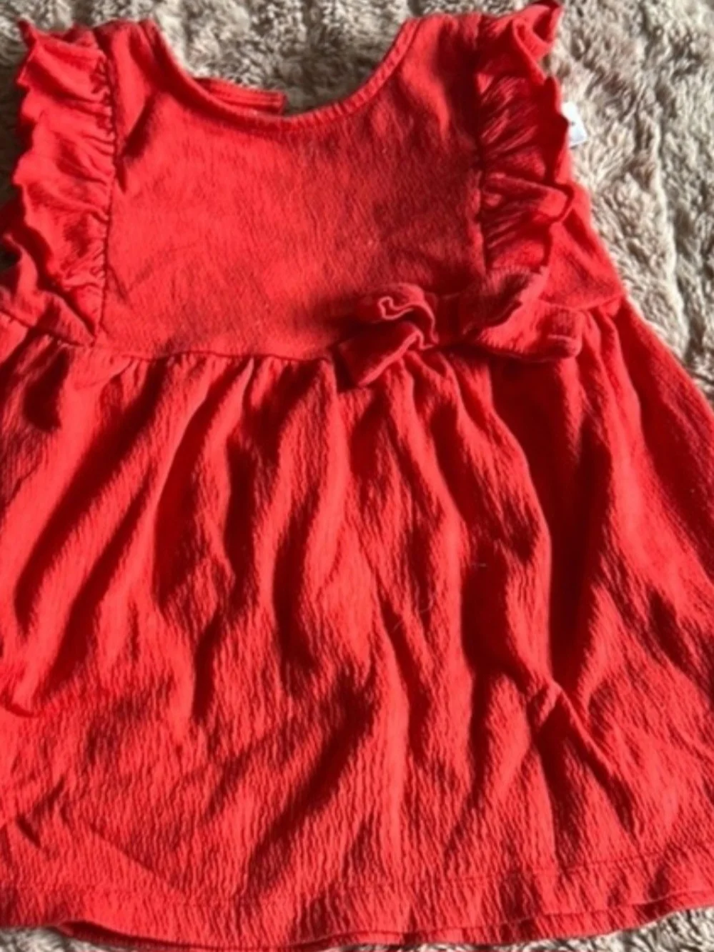 Carter's Bright Red Ruffle Sleeve Dress-Style Top